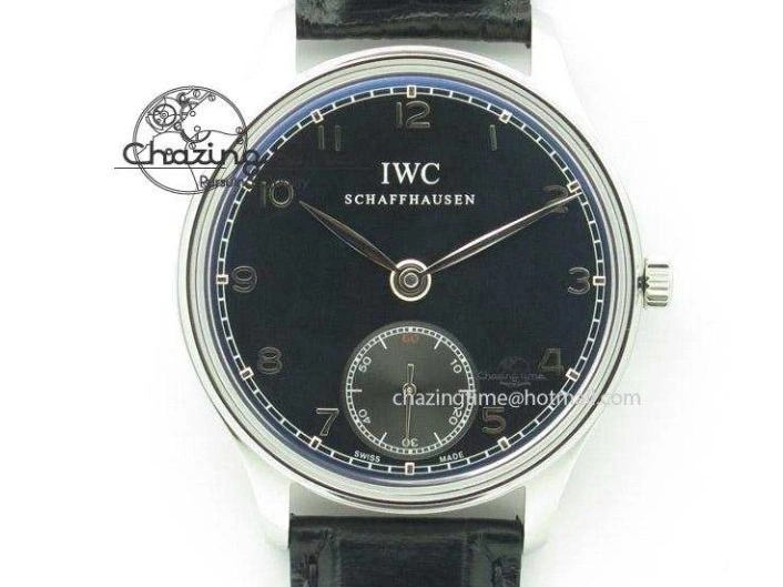 MIROTIME 0127 Effortless Portuguese IW544404 SS White Dial On Black Leather Strap A 7257